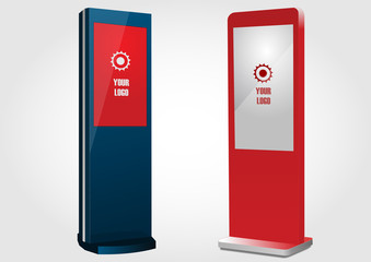 Promotional Interactive Information Touch Screen Display. Mock Up Template.