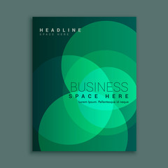 business magazine cover with abstract green circle shapes