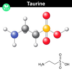 Taurine chemical formula and model