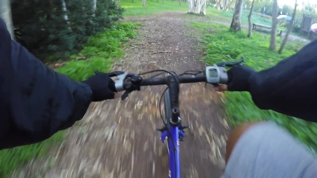 first person view of a bicycle ride in Sardinia, Italy