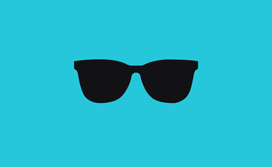 Vector sunglasses symbol on flat background