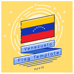 Venezuela Flag  : Flag Icon With Festive Background : Vector Illustration