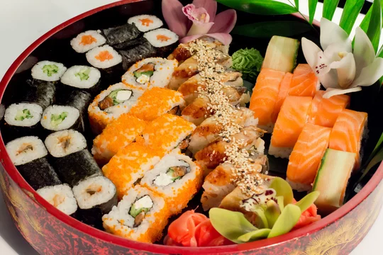 Huge Sushi Roll Set Big Party Stock Photo 1604585764