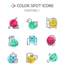 Vector set of deer hunt symbols.