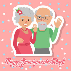 Vector illustration. Happy grandparents day.