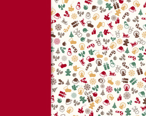 Vector Illustration of a Christmas Greeting Card with Decorative Design Elements