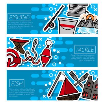 Fishing horizontal banners