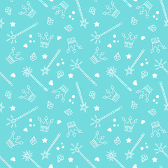 Crowns and Magic Wands Pattern