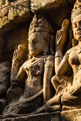 Obraz premium Angkor Wat temple, wall ornaments, stone carvings