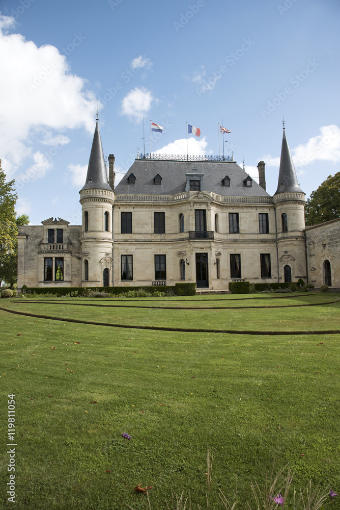 Wall mural margaux bordeaux france - the historic chateau palmer situated along the wine route of margaux in th