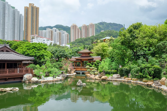 Beautiful garden at Nan Lian public park Hong Kong.