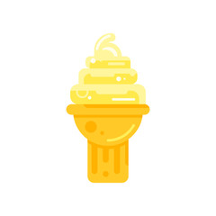 Vector flat style illustration of tasty  ice cream icon.
