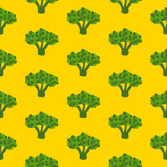 Broccoli flat seamless pattern