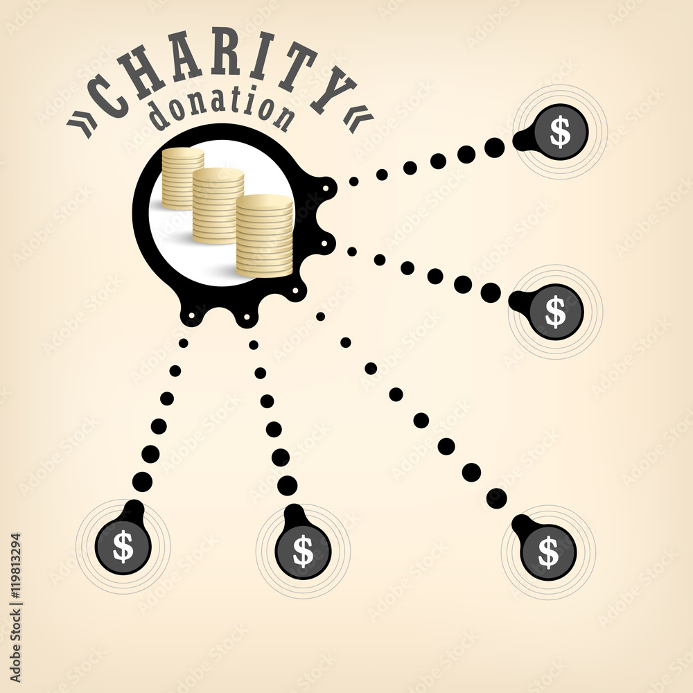 Poster vector circular object with theme of charity