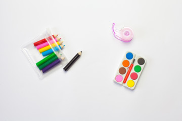 School Stationary on white paper