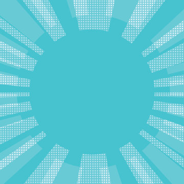 Blue Comic Retro Background Sun