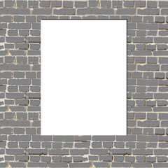vector canvas isolated on brickwork background. business template, presentation cover. Whatman size and color can be changed. Graphic clip art illustration concept. Interior room design, Art gallery