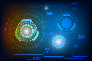 Abstract technological background circle and gears