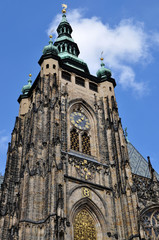 Obraz premium St. Vitus Cathedral, Prague, Czech Republic. Wide angle. Vintage 