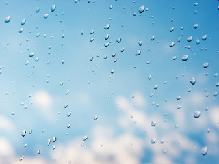 drops of rain on window glass