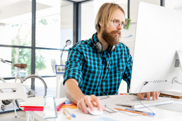 Young man working in office