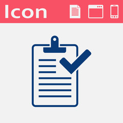 Clipboard with checklist flat icon