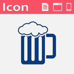 Glass of beer flat icon