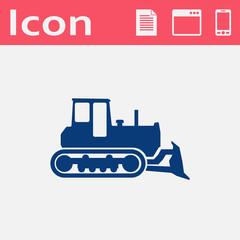 bulldozer vector flat icon