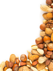 Background of mixed nuts with copy space