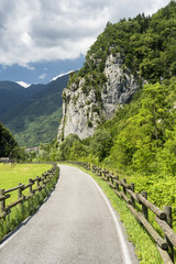 Bicycle path in Valsassina