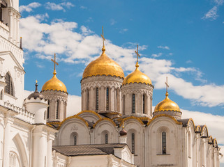 Fototapeta na wymiar Dormition Cathedral (Assumption Cathedral) and Bell tower in Vladimir, Russia. UNESCO World Heritage Site.