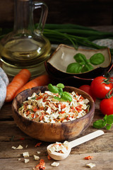Dry chopped vegetables