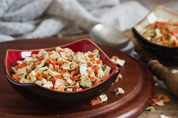 Dry chopped vegetables