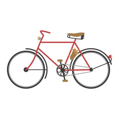 Fototapeta premium Vintage bicycle flat vector illustration.