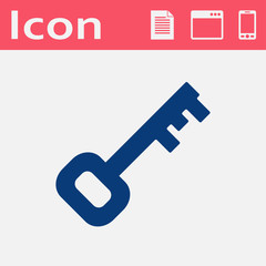 Old key flat vector icon