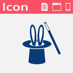 Magic trick rabbit in black hat cylinder