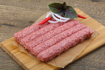 Raw sausages for grill