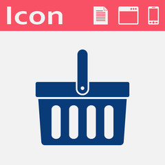 Shopping basket flat vector icon