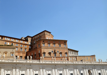 Fragment of colonnade of St. Peter's Basilica in Vatican City
