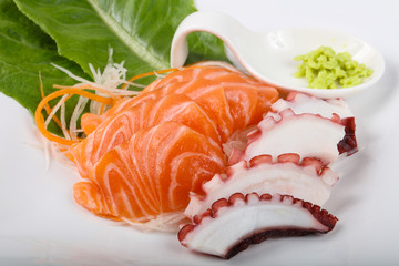 Salmon and Octopus sashimi