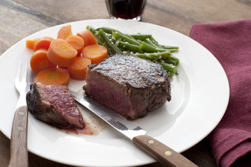 Delicious medallion of thick juicy fillet steak