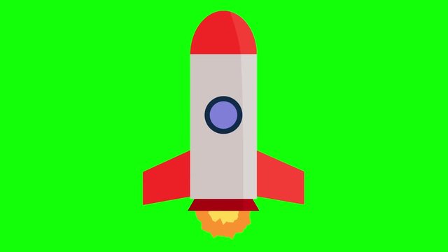 animated cartoon rocket space ship green screen chroma key