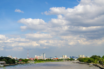 Fototapeta premium Bangkok City and chaopraya river