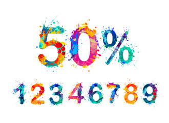 SALE Percents. Collection of digits