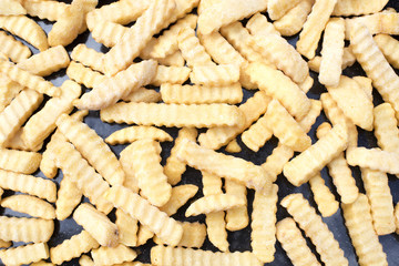 Frozen crinkle cut potato chips