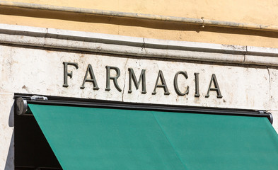 inscription on the wall  pharmacy