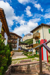 Naklejka premium Village street of the Alps Italy