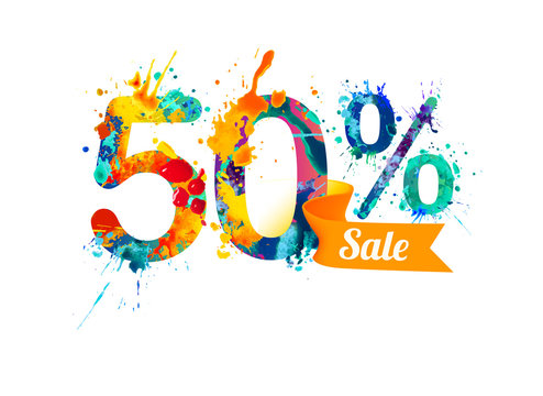 fifty (50) percents sale. Splash paint
