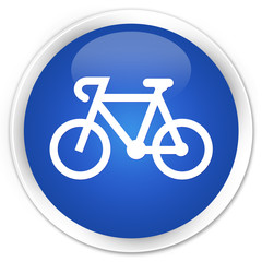 Bicycle icon blue glossy round button