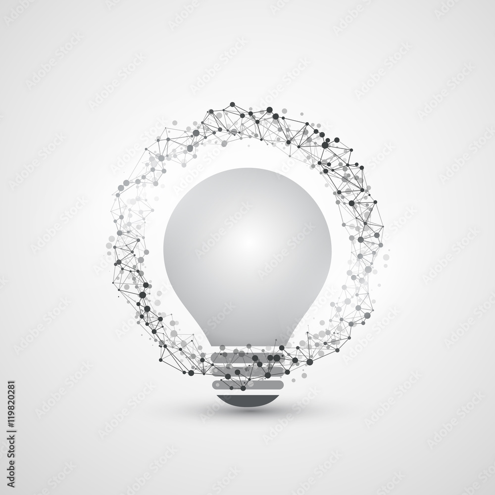 Poster abstract modern style cloud computing, global technology and network connections concept design with